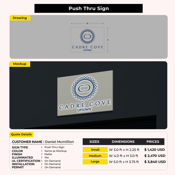 Custom Signs for Daniel Mcmillion