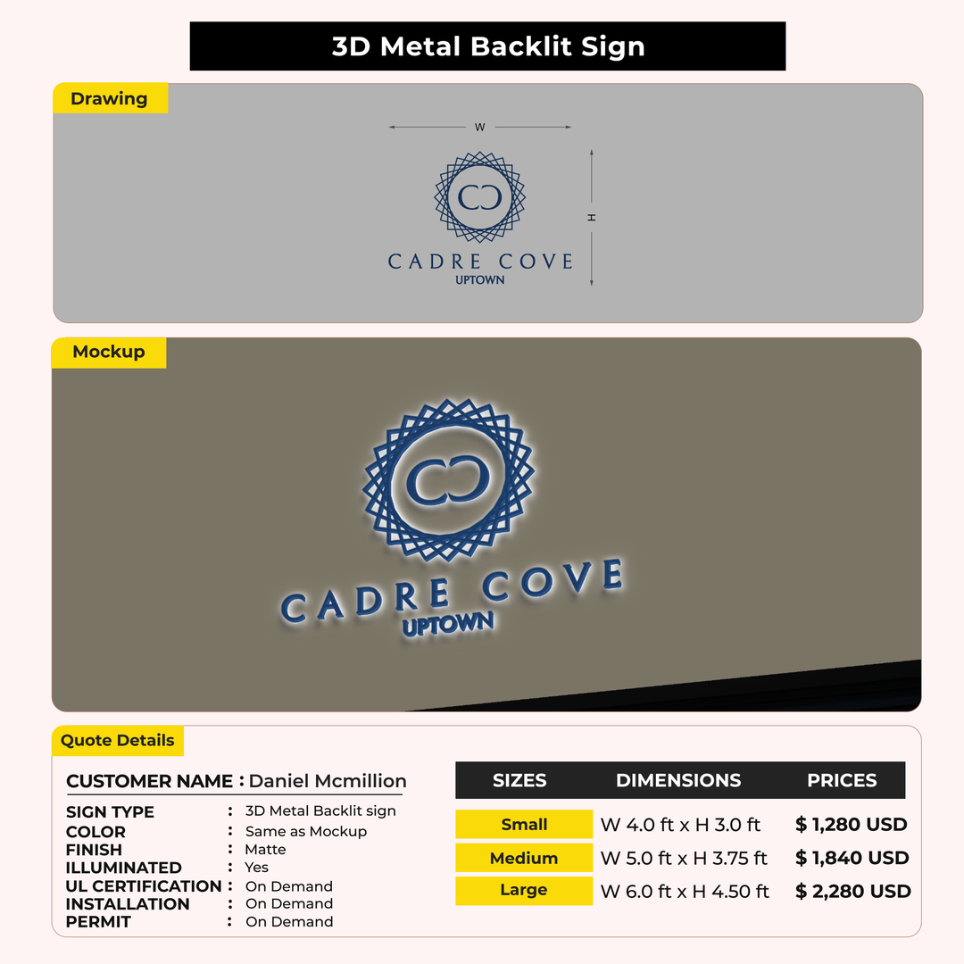 Custom Signs for Daniel Mcmillion