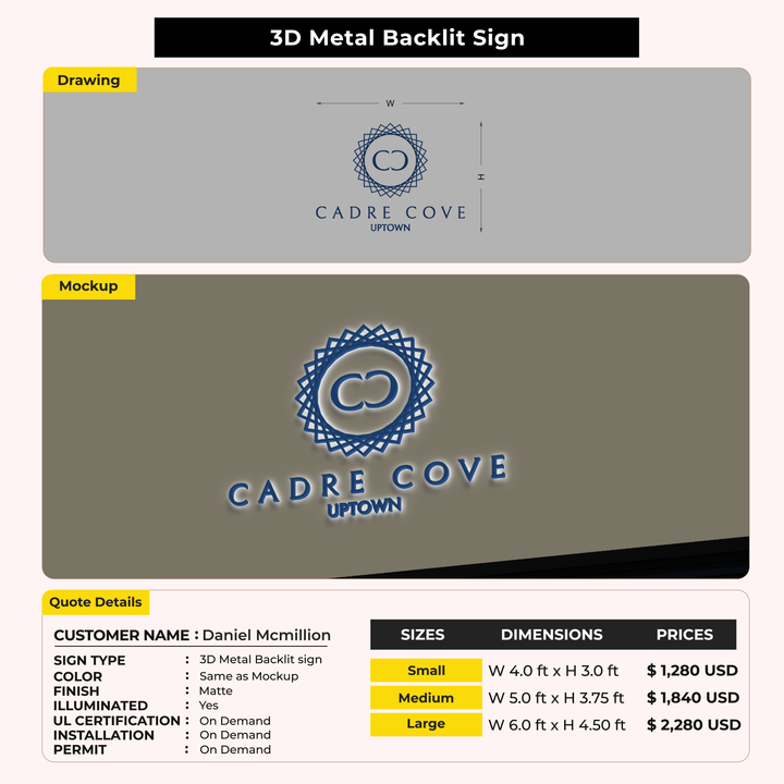 Custom Signs for Daniel Mcmillion