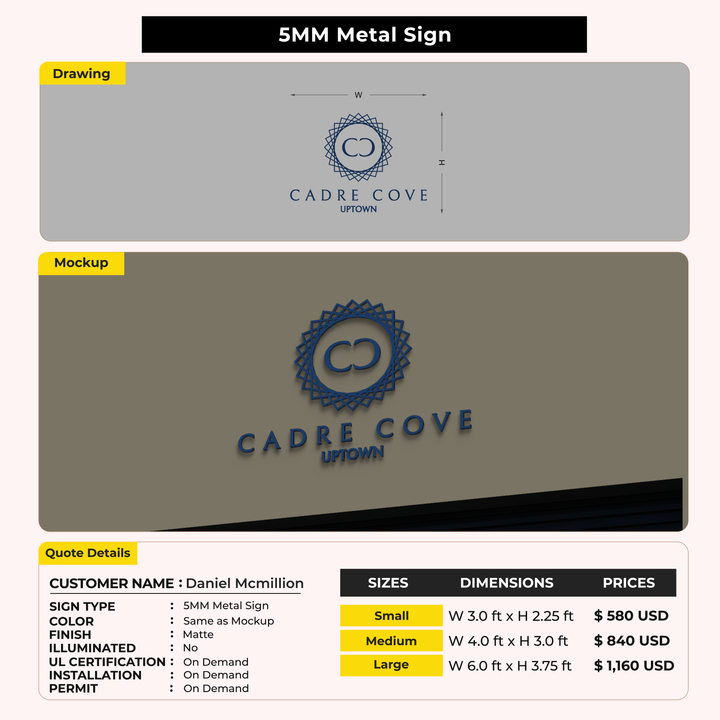Custom Signs for Daniel Mcmillion