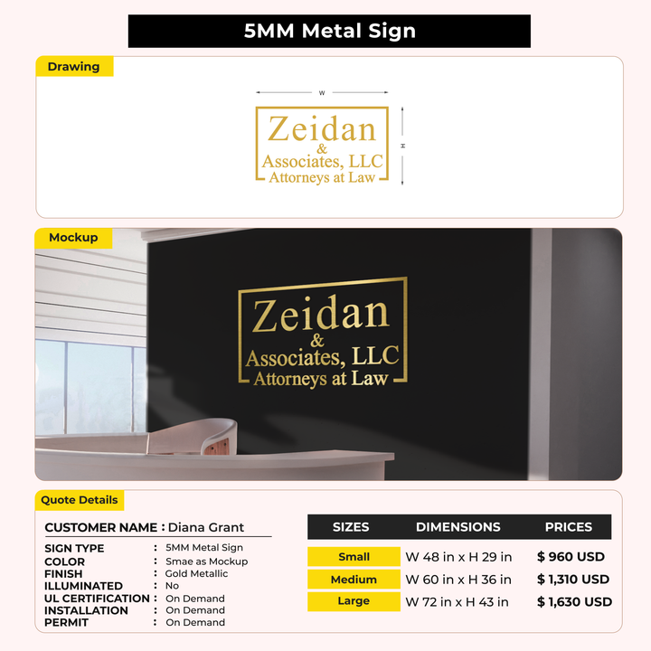 Custom Signs for Diana Grant