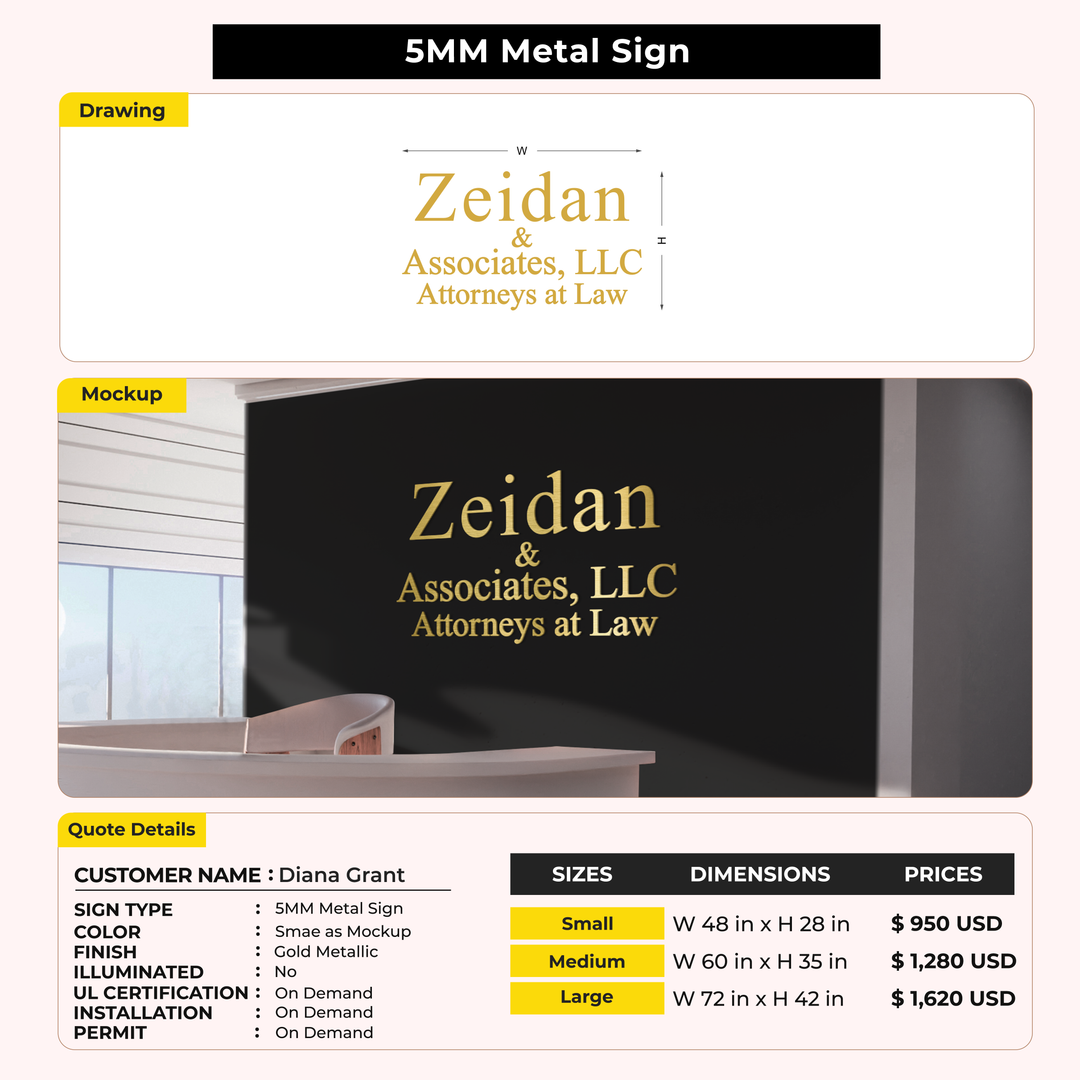 Custom Signs for Diana Grant