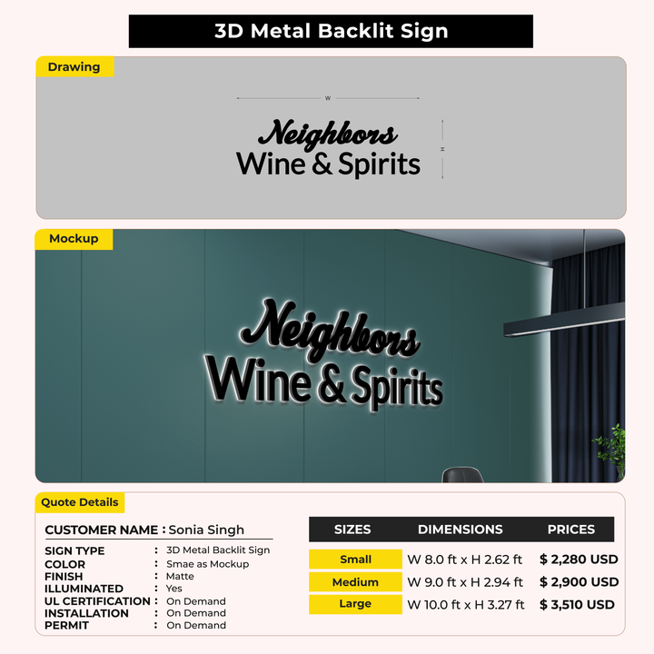 Custom Signs for Sonia Singh