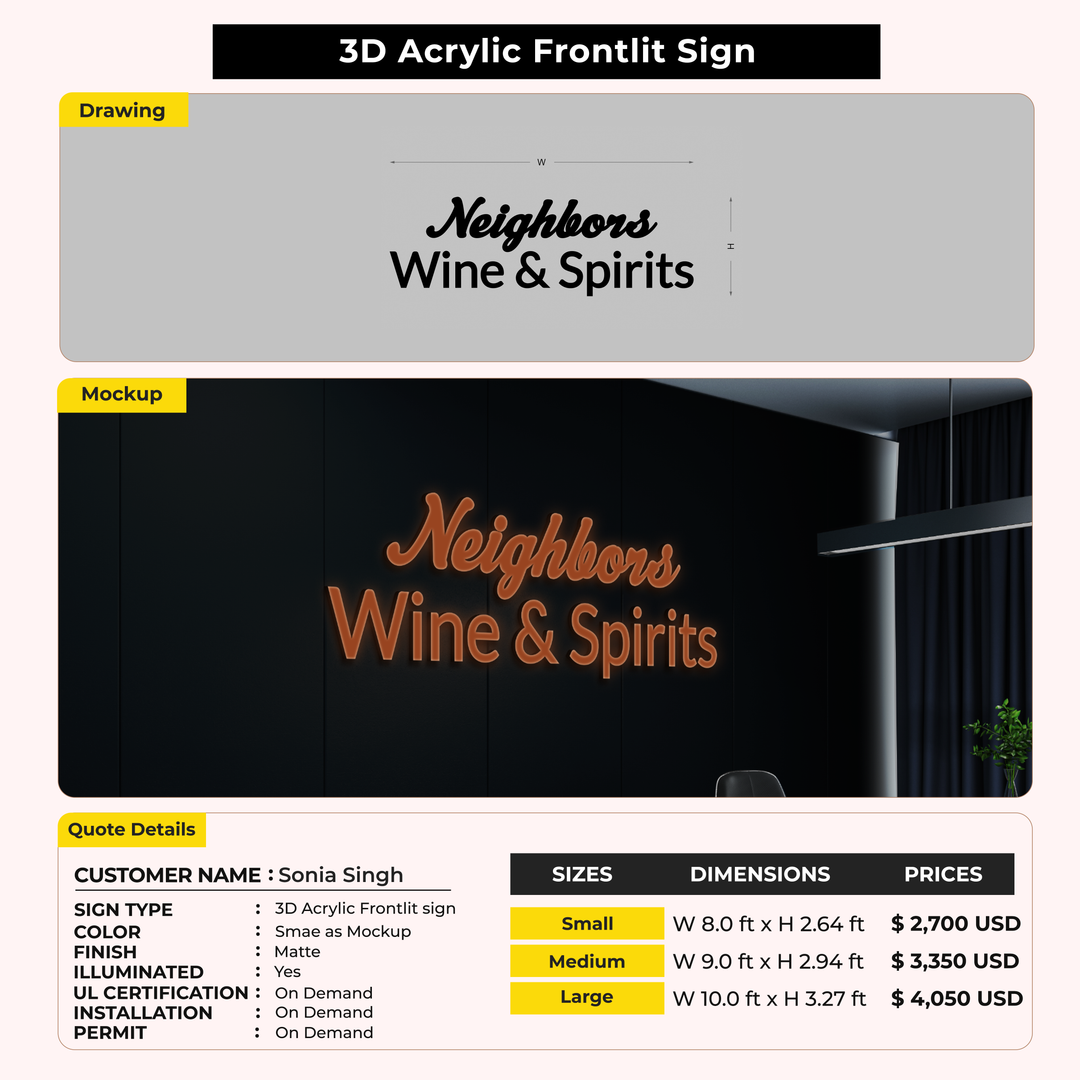 Custom Signs for Sonia Singh