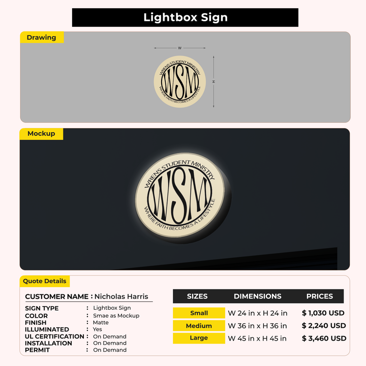 Custom Signs for Nicholas Harris