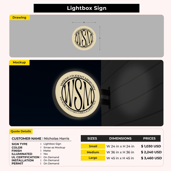 Custom Signs for Nicholas Harris