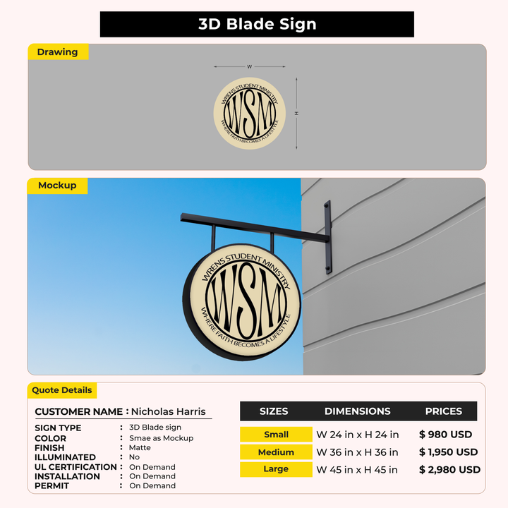 Custom Signs for Nicholas Harris