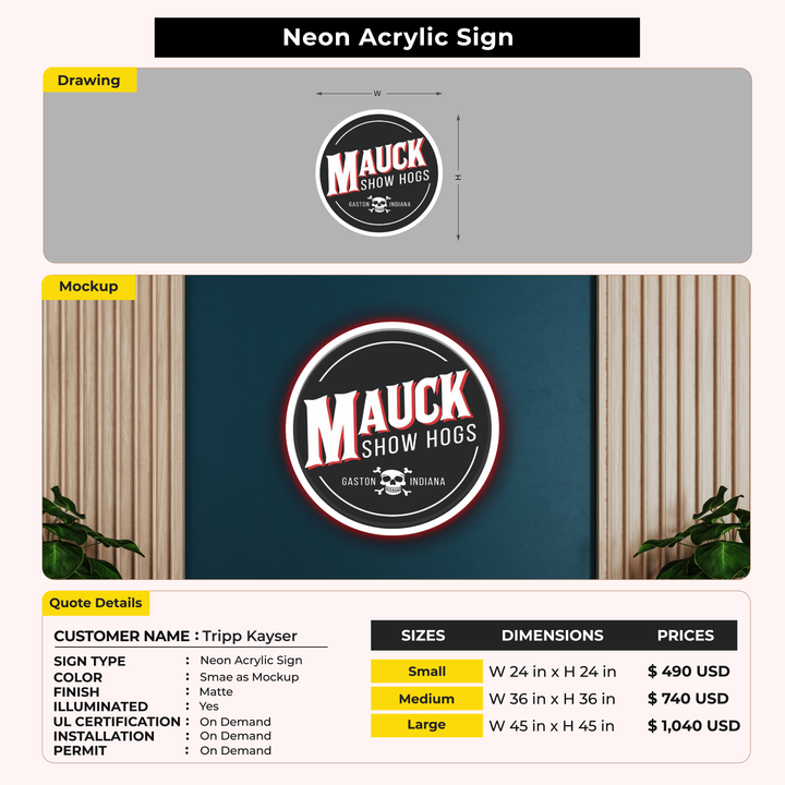 Custom Signs for Tripp Kayser