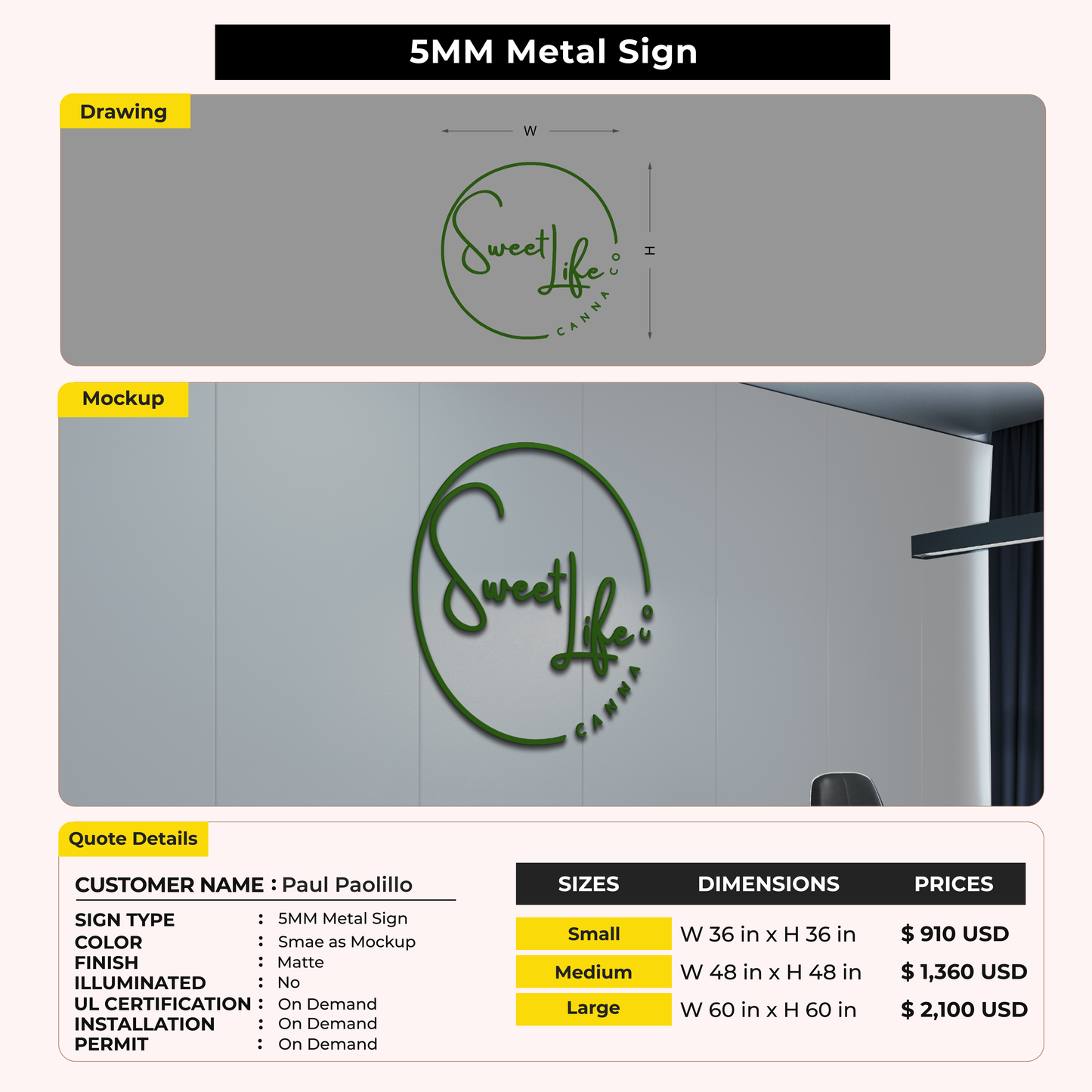 Custom Signs For Paul Paolillo