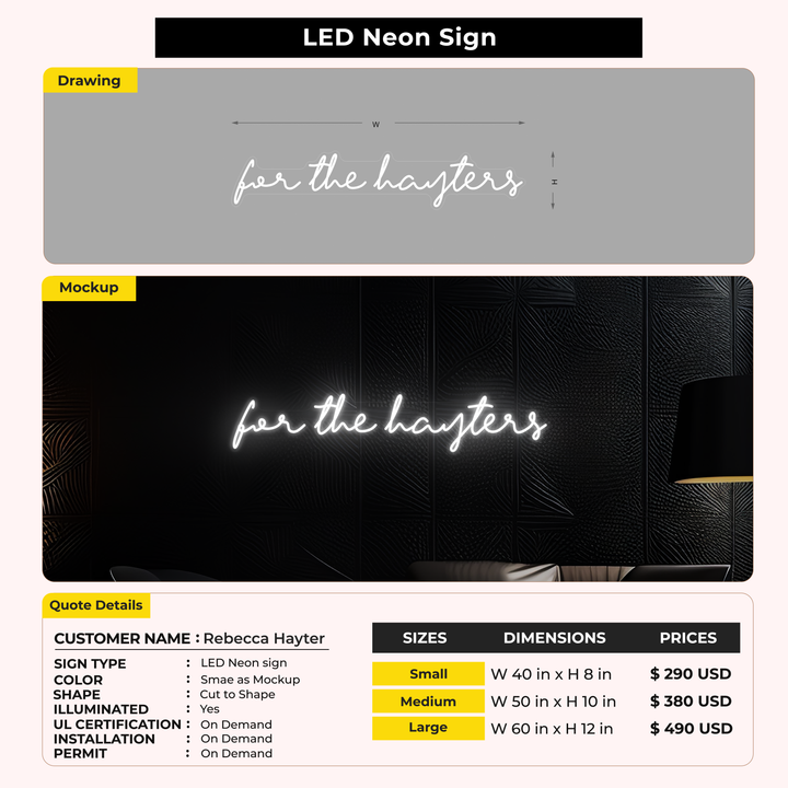 Custom Signs for Rebecca Hayter