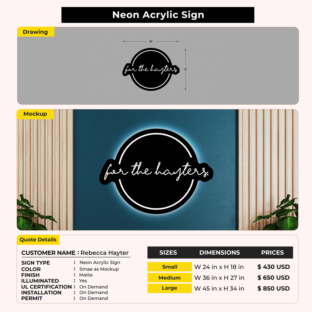 Custom Signs for Rebecca Hayter