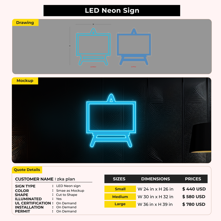 Custom Signs for zka plan