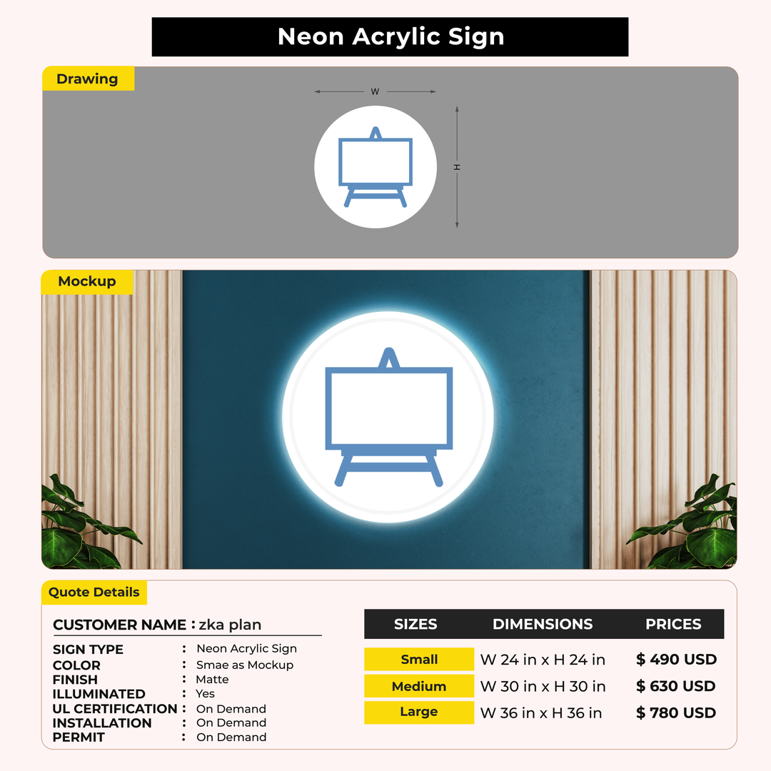 Custom Signs for zka plan