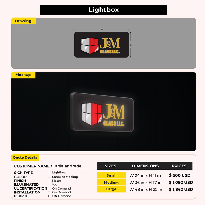 Custom Signs for Tania andrade