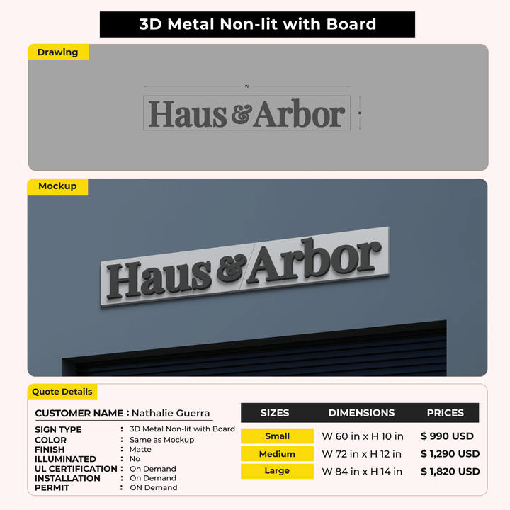 Custom Signs for Nathalie Guerra