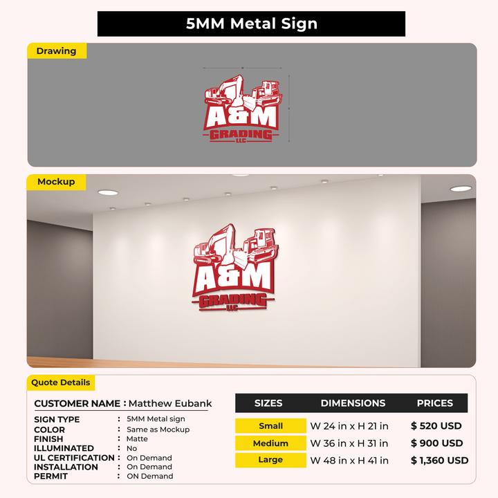 Custom Signs for Matthew Eubank