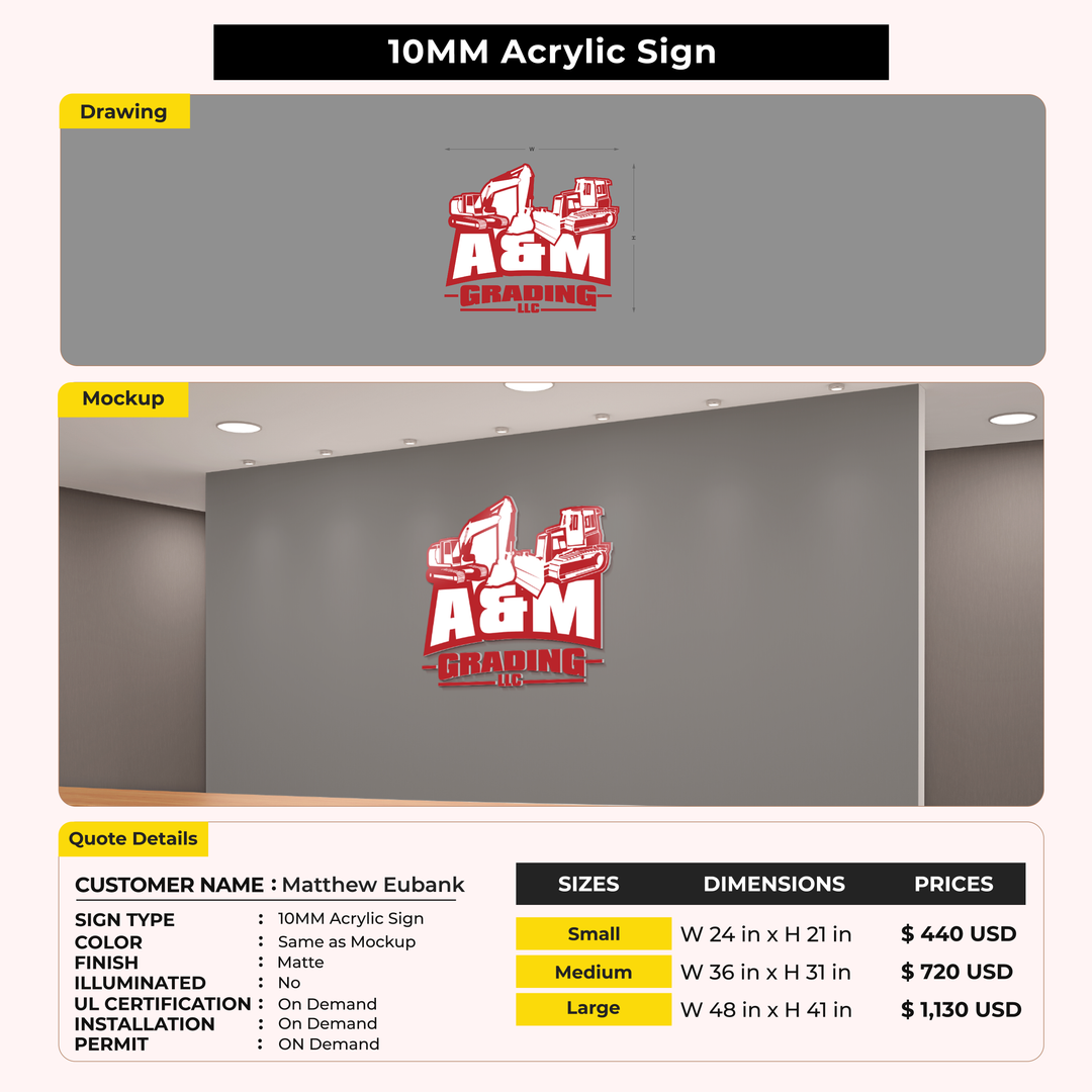 Custom Signs for Matthew Eubank