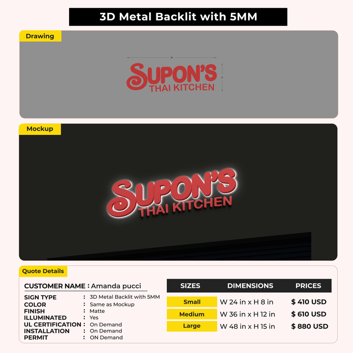 Custom Signs for Amanda pucci