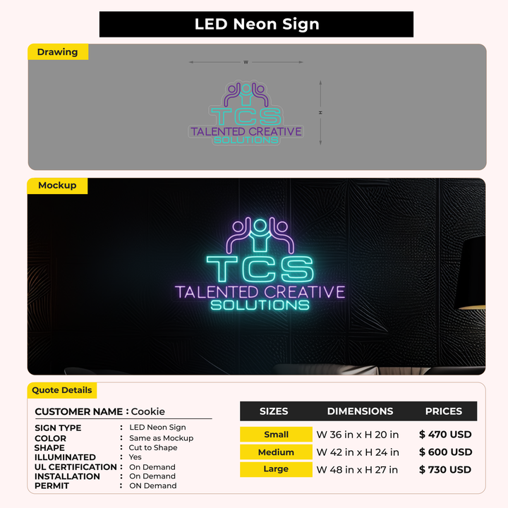 LED Neon Sign for Cookie