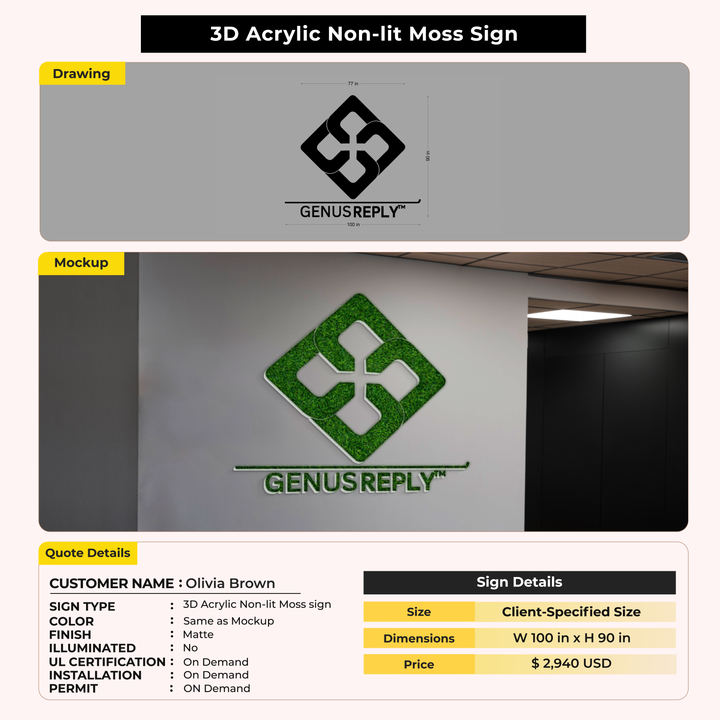 Custom Signs for Olivia Brown