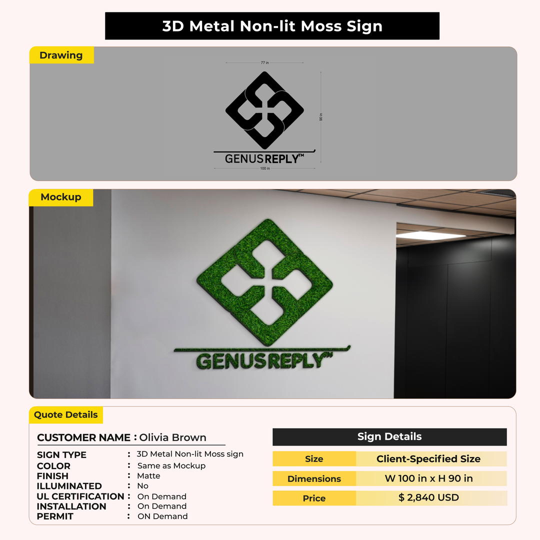 Custom Signs for Olivia Brown