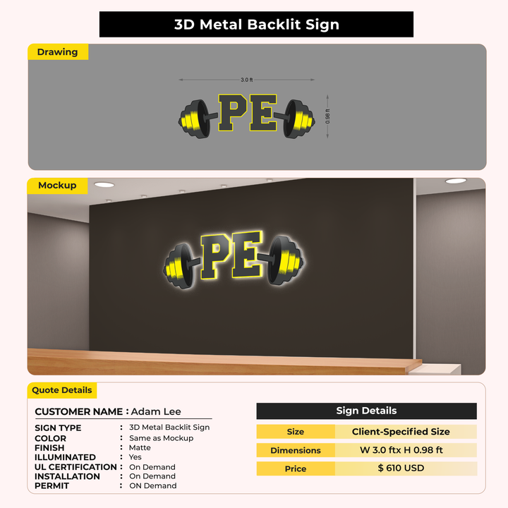 Custom Signs for Adam Lee