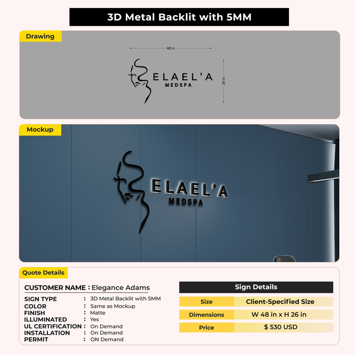 Custom Signs For Elegance Adams