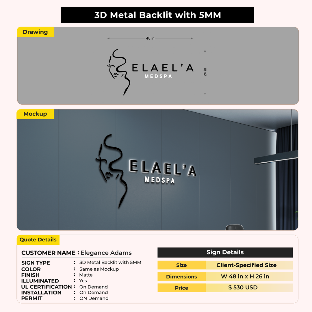 Custom Signs For Elegance Adams