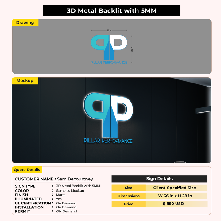 Custom Signs for Sam Becourtney