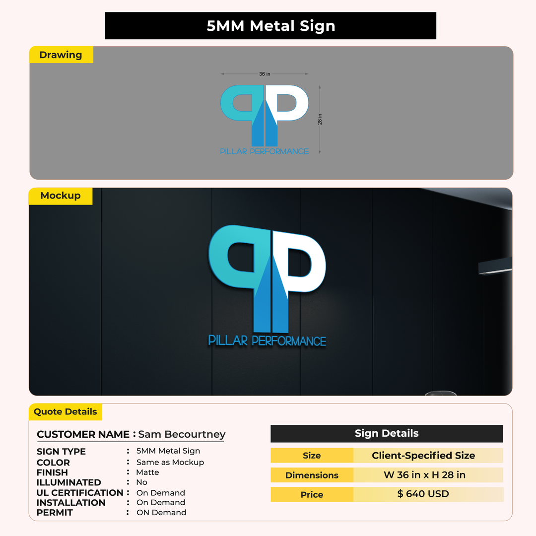 Custom Signs for Sam Becourtney
