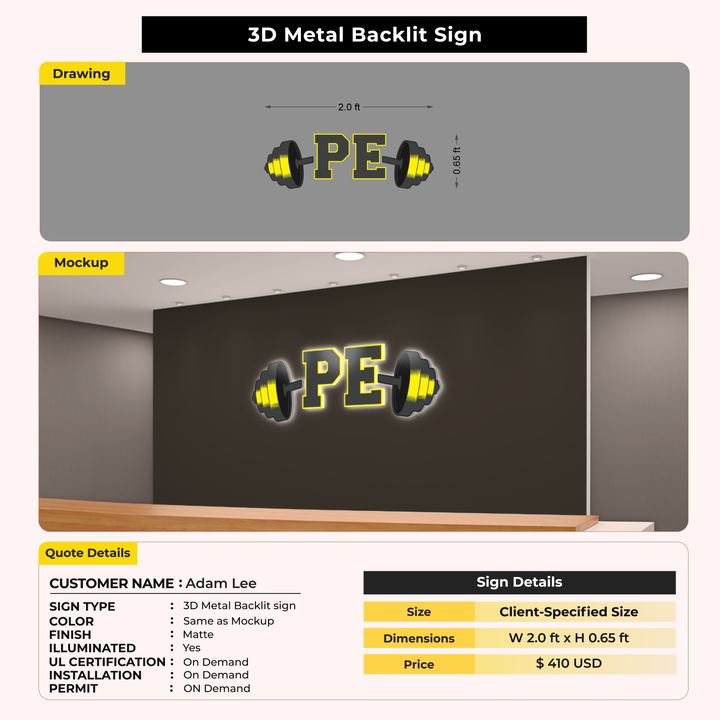 Custom Signs for Adam Lee