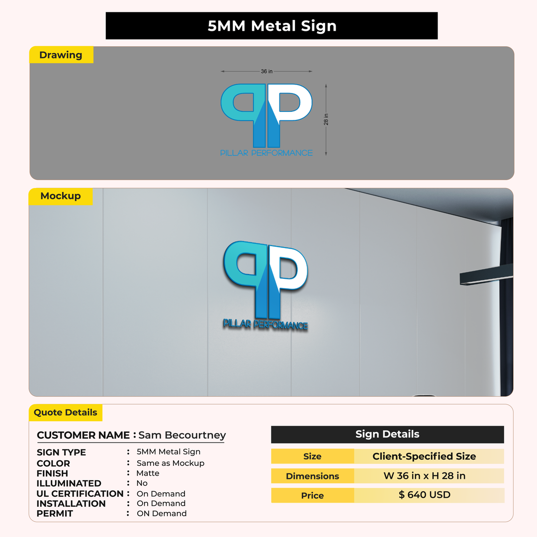 Custom Signs for Sam Becourtney