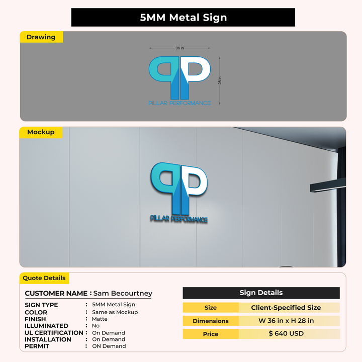 Custom Signs for Sam Becourtney