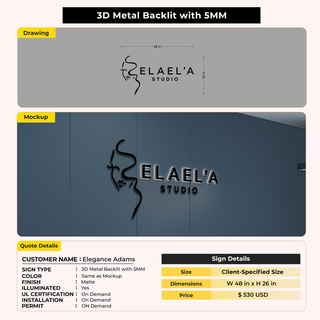 Custom Signs For Elegance Adams