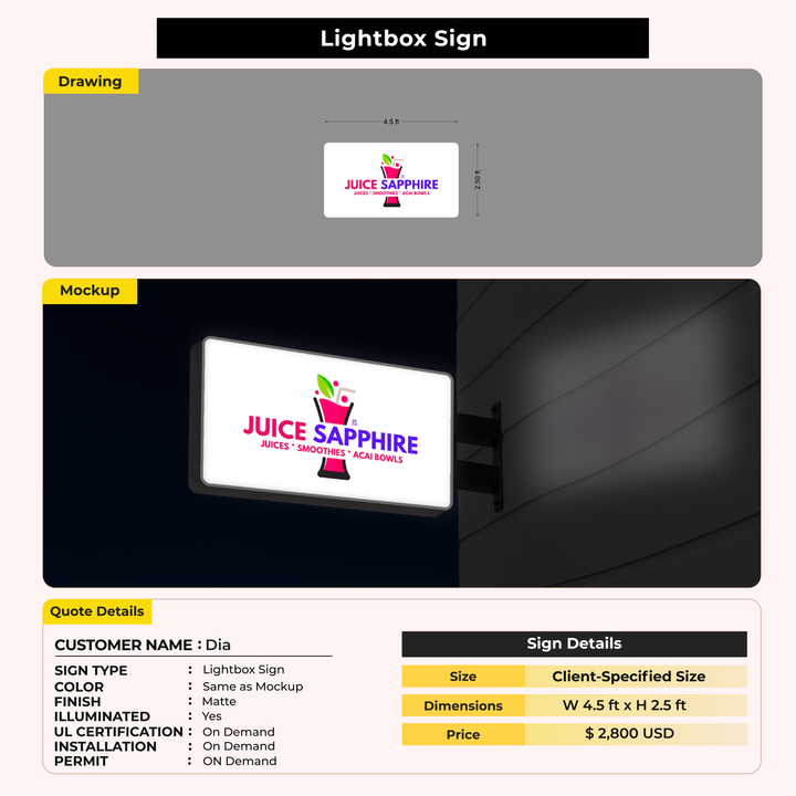 Custom Signs for Dia