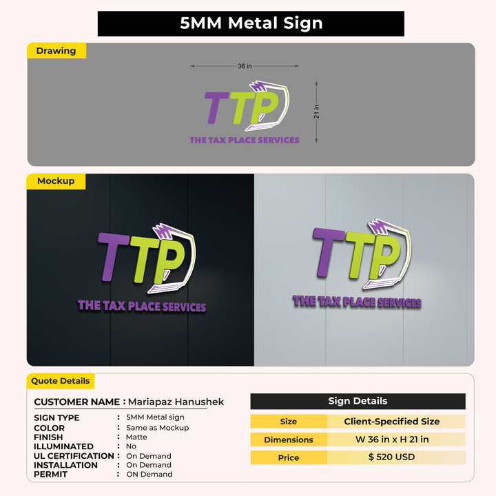 Custom Signs for Mariapaz Hanushek