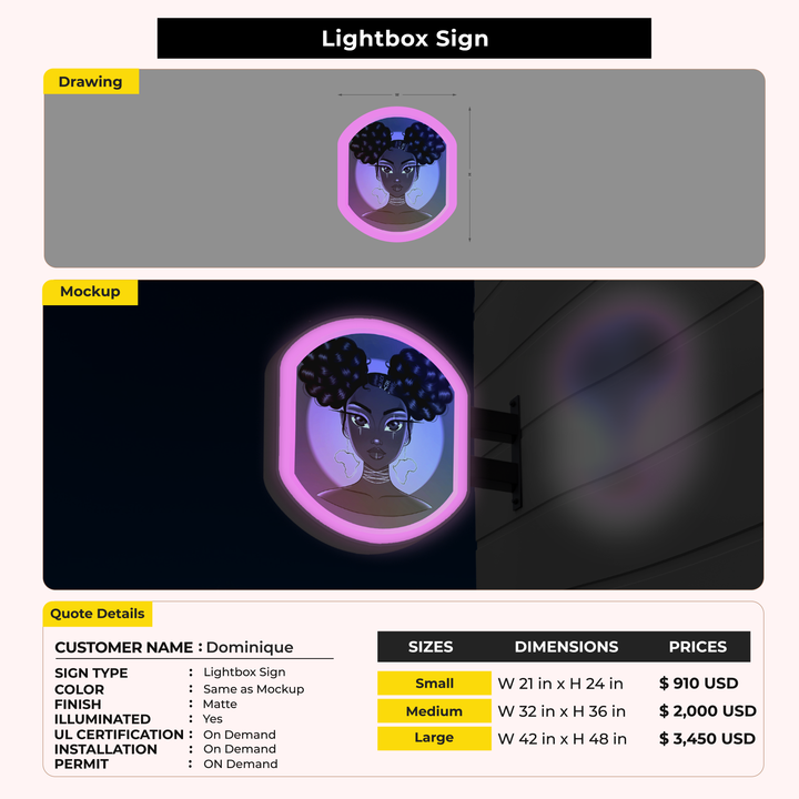 Custom Signs for Dominique