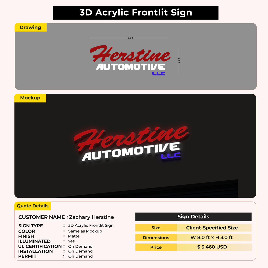 custom signs for Zachary Herstine