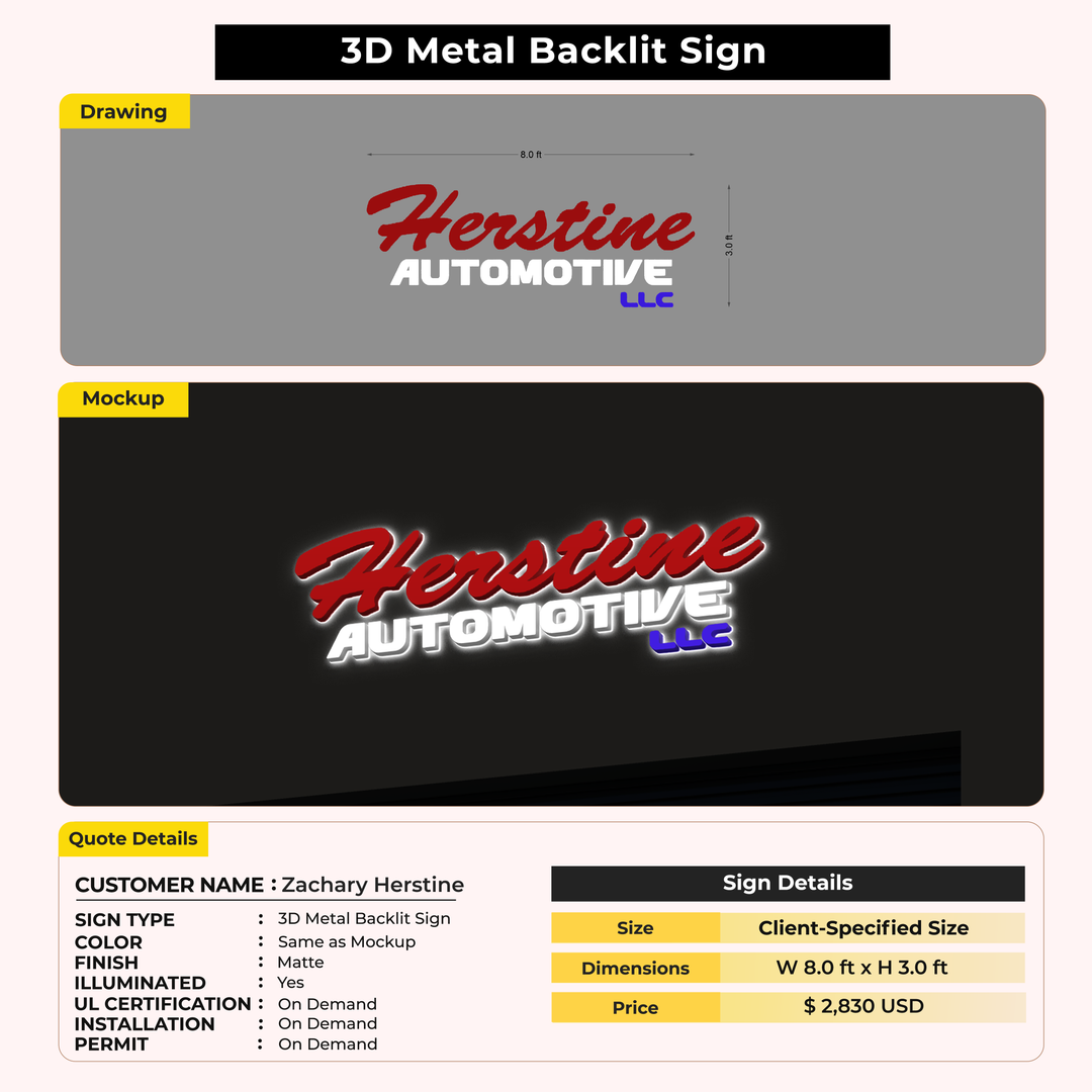 custom signs for Zachary Herstine