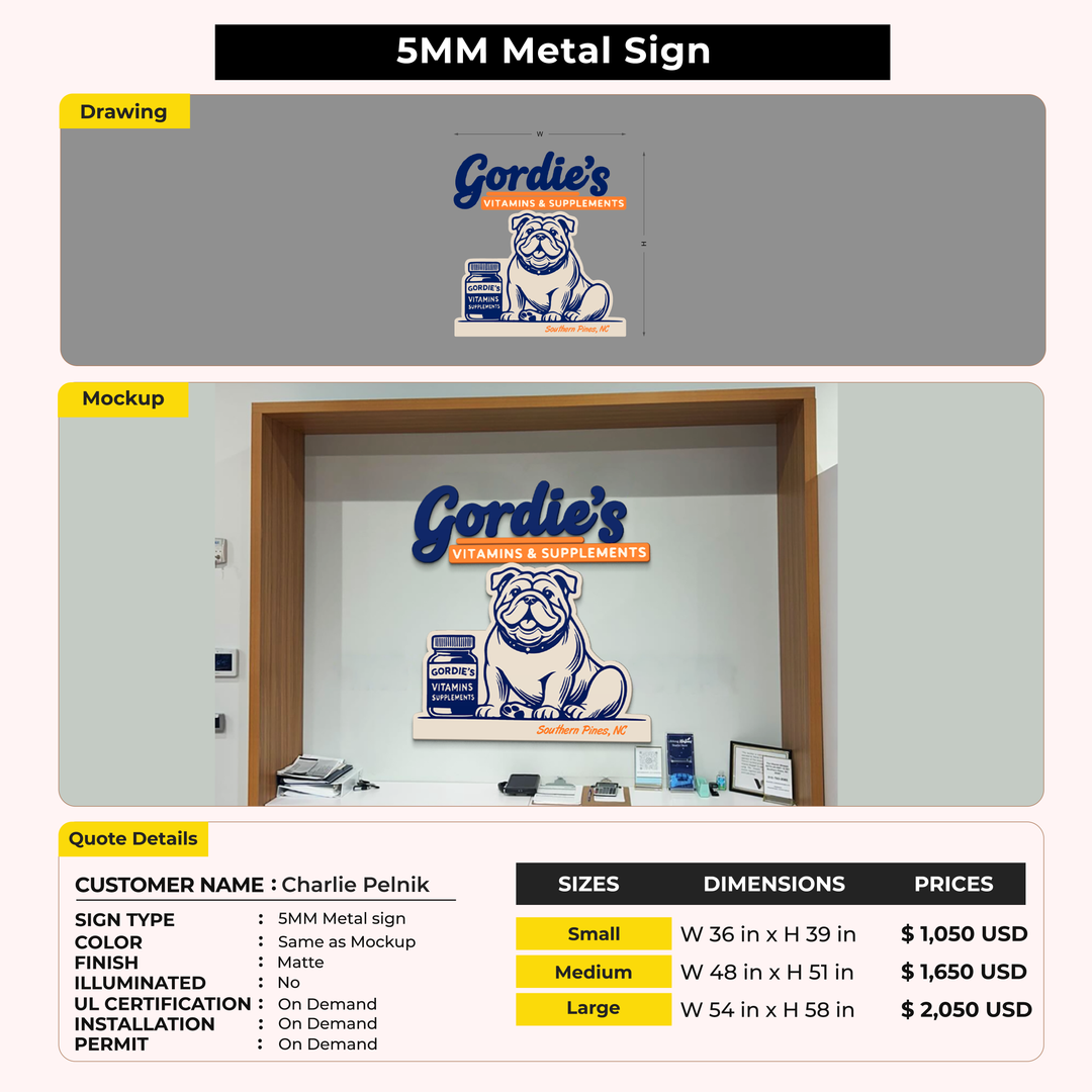 Custom Signs for Charlie Pelnik