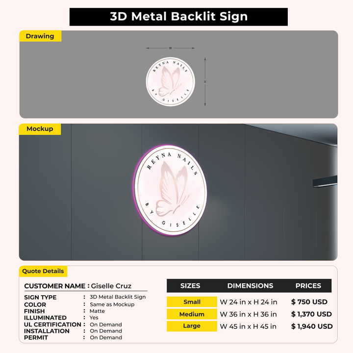 Custom Signs for Giselle Cruz