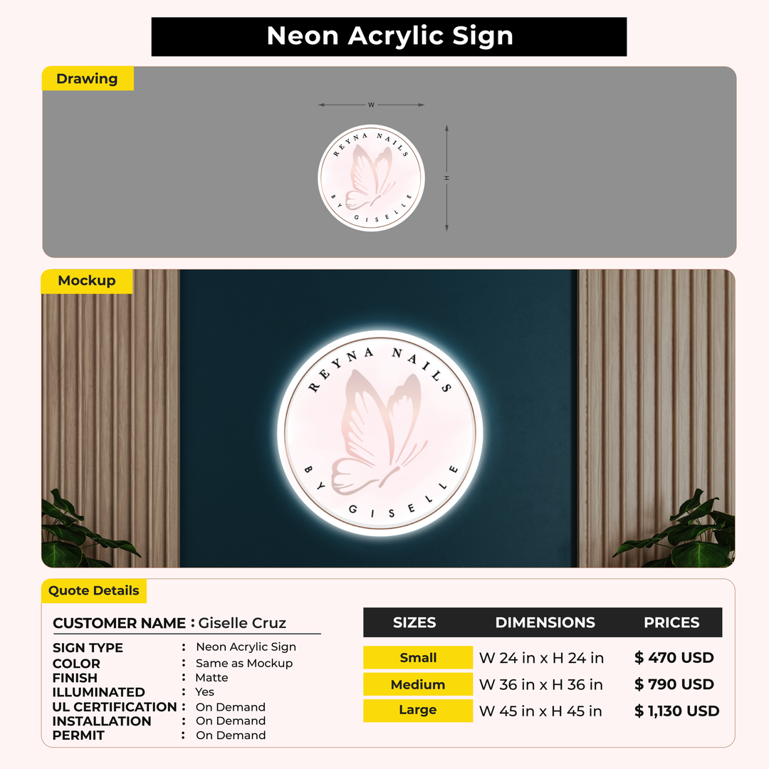 Custom Signs for Giselle Cruz