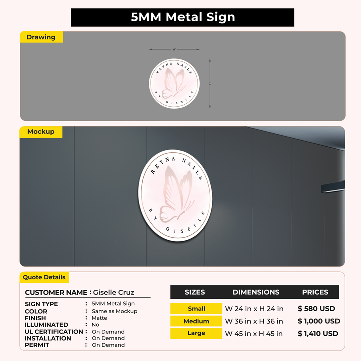 Custom Signs for Giselle Cruz