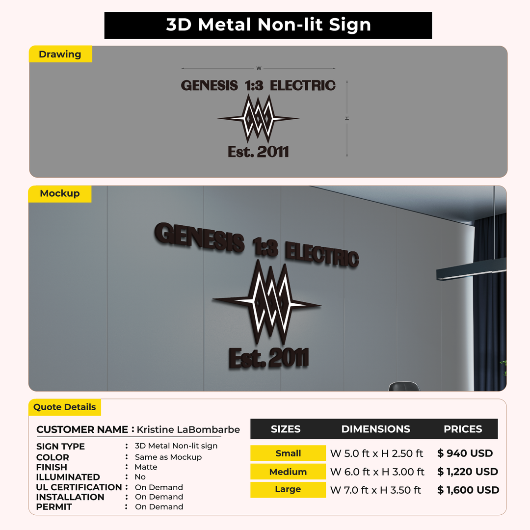 Custom Signs for Kristine LaBombarbe