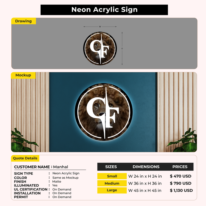 Custom Signs for Manhal