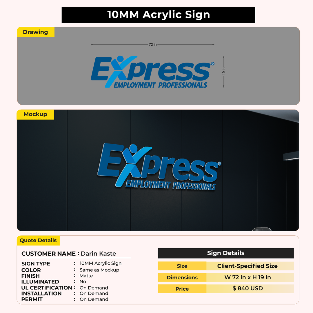 Custom Signs for Darin Kaste