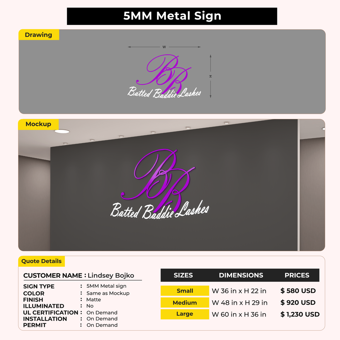 Custom Signs for Lindsey Bojko