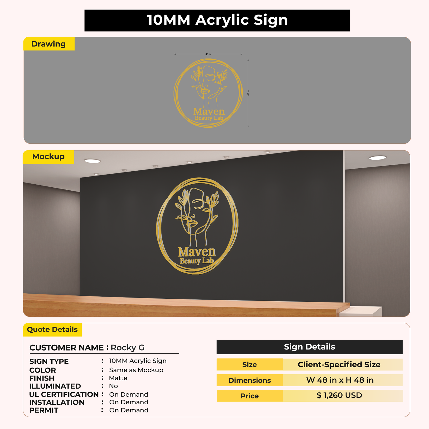 Custom Signs For Rocky G