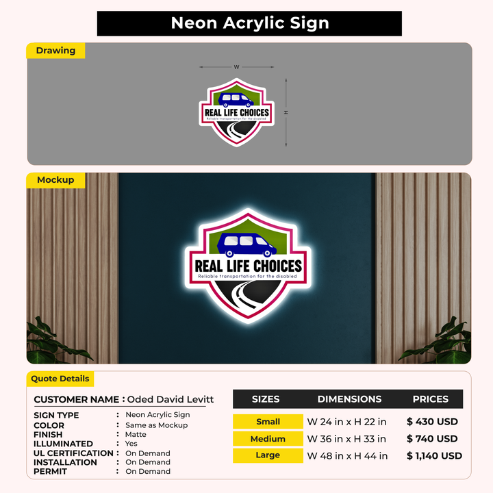 Custom Signs for Oded David Levitt