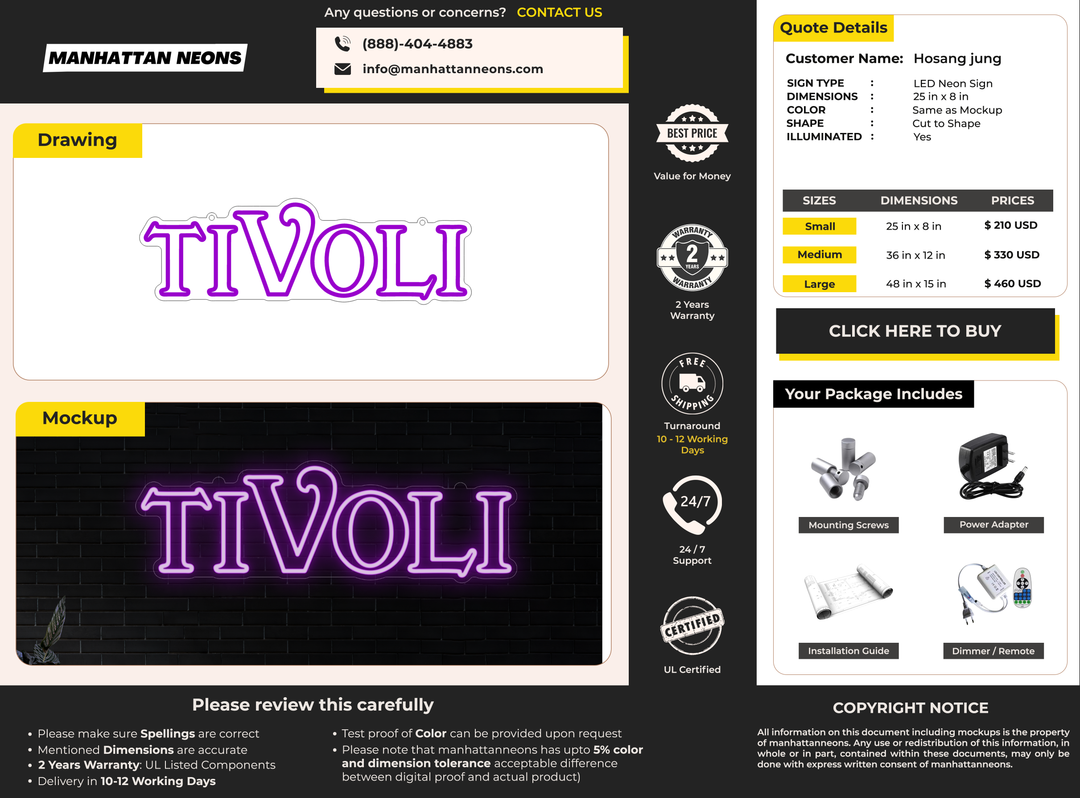 LED Neon Sign for Hosang jung